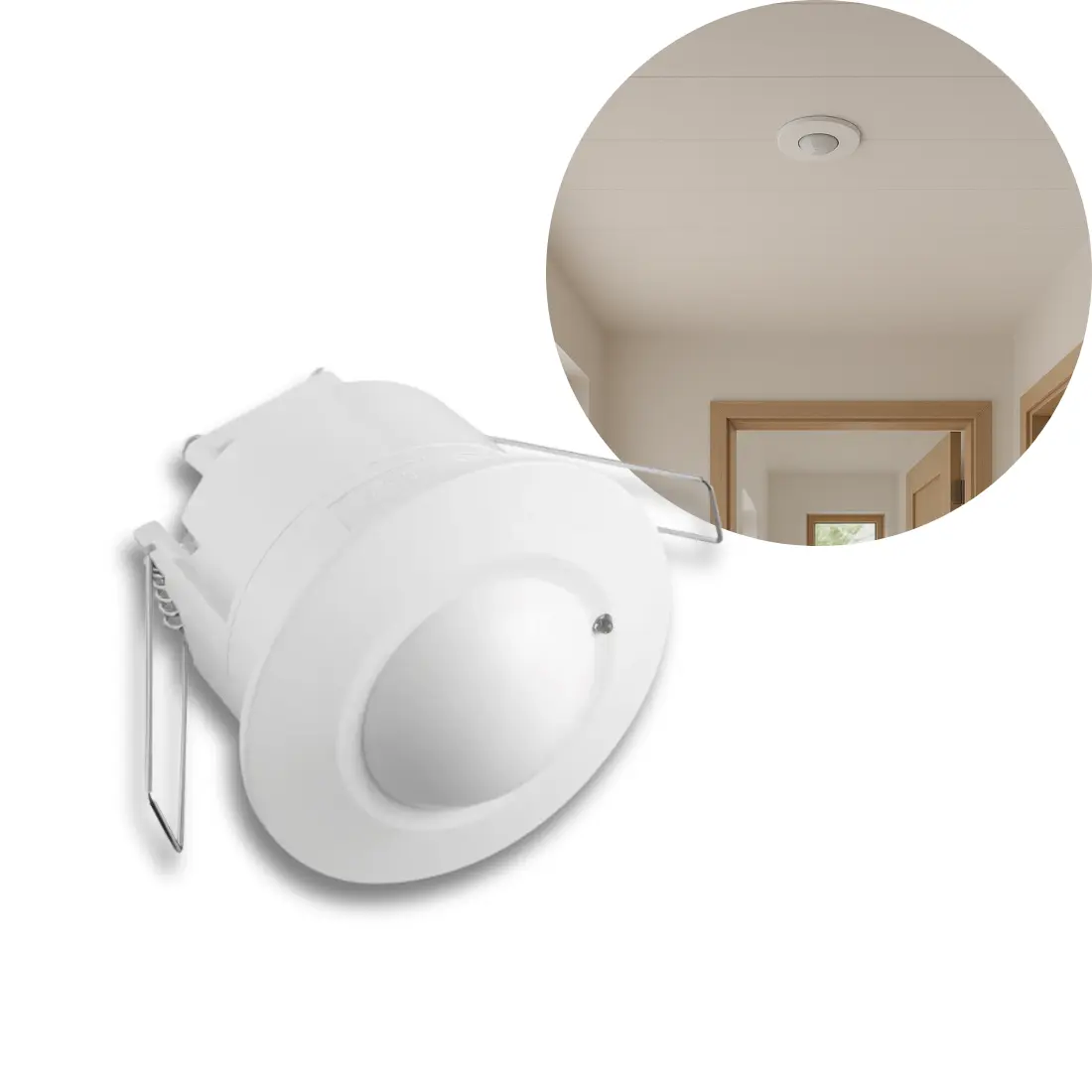 Mikrobølge Bevægelsessensor - 1-8m - 360Â° - IP20 - Hvid